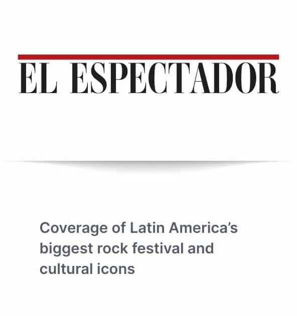 Coverage of Rock al Parque and other major cultural events in Colombia, including artist interviews with Mon Laferte.